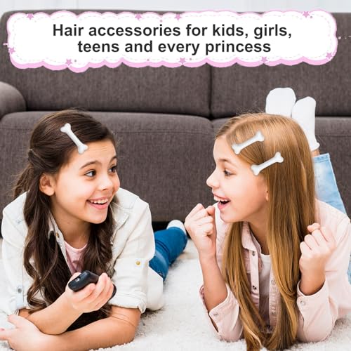 6 Pinzas de Hueso para Cabello Color Blanco miniatura 5