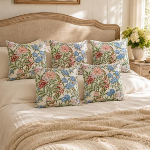 Image of Clasiko Cotton Cushion Covers 16x16 Inches Pack of 5 | Coral Mist