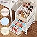 Hongtamoya Rolling Makeup Cart Organizer with 2 Drawers, Narrow Floor Skincare Organizers, Vanity Organizer Cosmetics Display Cases Holder for Skin Care Nail Polish Perfume Makeup Brush, White
