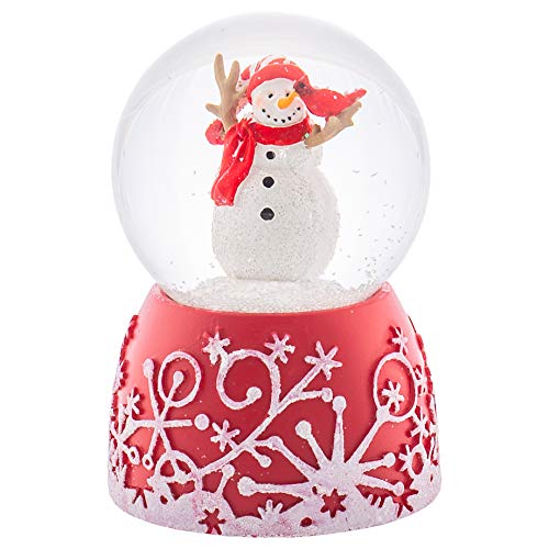 Holiday Red Glitterdome 4.75 X 3.25 Resin 80Mm Snow Globe Plays Jingle Bells #TOP3