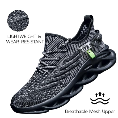 EGMPDA Mens Shoes Running Slip On Tennis Walking Shoes Lightweight Breathable Sneakers for Gym Work Casual Soft Sole Trainers Non Slip Athletic Footwear2