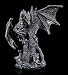 Produktbild Fantasy Schwarze Drachen Figur sitzt auf Burg - Nobody is Save | Fantasy-Figur, Handbemalt