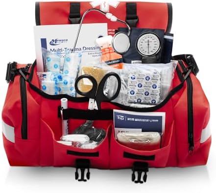 MFASCO First Aid Kit - Fully Stocked Portable Reflective Bag -Fir...