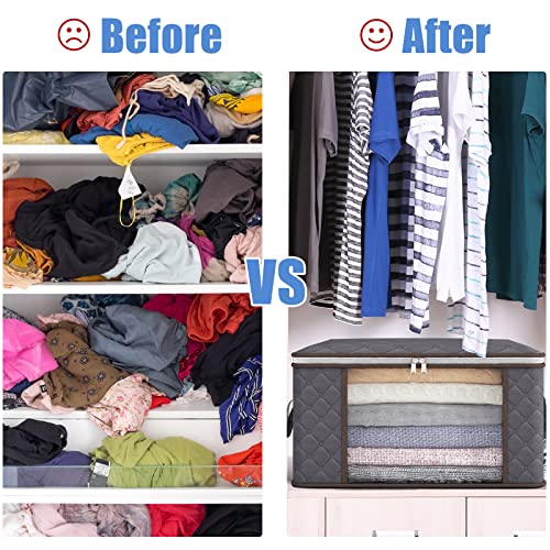 image for Fixwal 6 Pack Clothes Storage Organizers Foldable Clothing Storage Bag