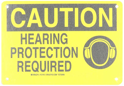 Panneau de protection personnelle Brady jaune et noir de 17,8 x 25,4 cm