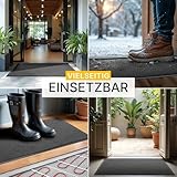 Entrando Fußmatte 40x60 cm rutschfest & farbecht – waschbare Schmutzfangmatte für drinnen & draußen, Türmatte mit Gummiboden für Flur, Wohnung & Eingang (Anthrazit)