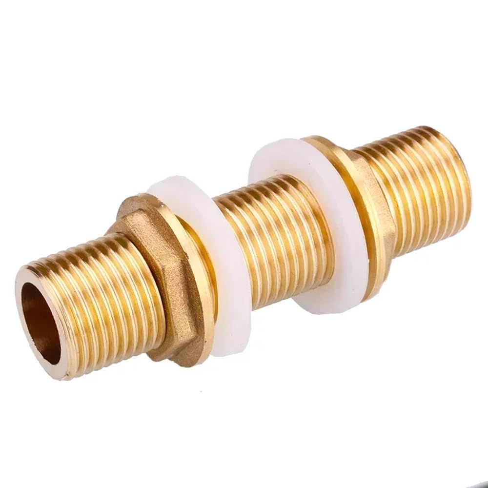 Conector de tubería de latón roscado completo macho BSP de 1/4", 3/8", 1/2" y 3/4", BSP1I2 L 50 mm