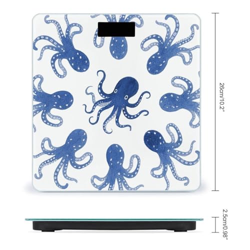 Báscula digital de baño Blue Octopus con pantalla LED miniatura 2