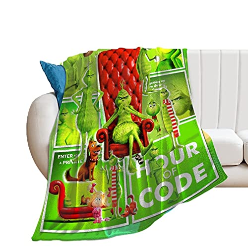 Christmas Flannel Fleece Blanket, Cartoon Flannel Blanket,All Season Soft Warm Blanket for Sofa Bed Living Room 60 x50 C