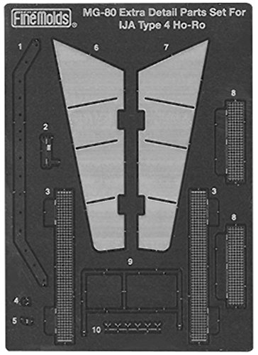 Pièces d'artillerie automotrice Fine Molds Mg80 photodécoupe ultra précise 1/35