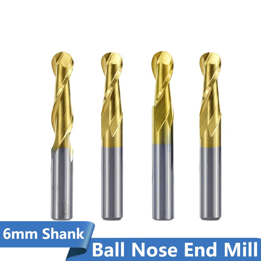 1 stück 6mm Schaft Kugel Nase End Mühle 2 Flöte Spiralendfräser Wolframkarbid CNC Router Bit Gravur Bit 15/17 / 22mm-22mm.