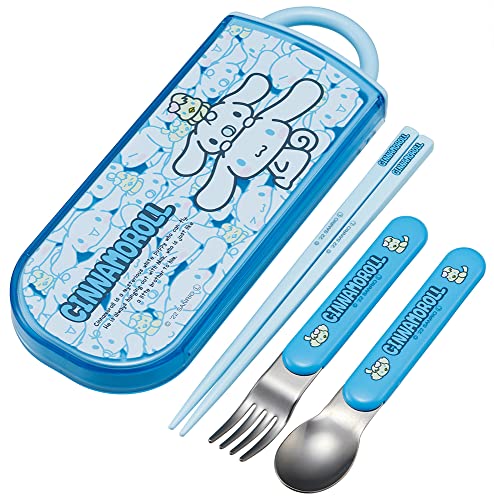 Cinnamoroll Utensil Set - Includes Reusable Fork, Spoon, Chopsticks and Carrying Case - Authentic Japanese Design - Durable, Dishwasher Safe- Friends