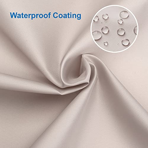 Image of Amazer Khaki Shower Curtain Liner, Khaki Fabric Shower Liner, 2-in-1 Bathroom Shower Curtain and Liner, 12 Grommet Holes, Water Proof, Machine Washable, Hotel Quality, 72 x 72 Inches