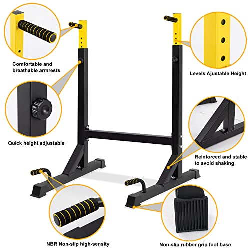 Canpa Dip Station Adjustable Parallel Bars For Home, Dip Stand With Two Safety Connectors And 6 Height Level, Multi-Function Dip Machine With 500 Lbs Loading Capacity #TOP4
