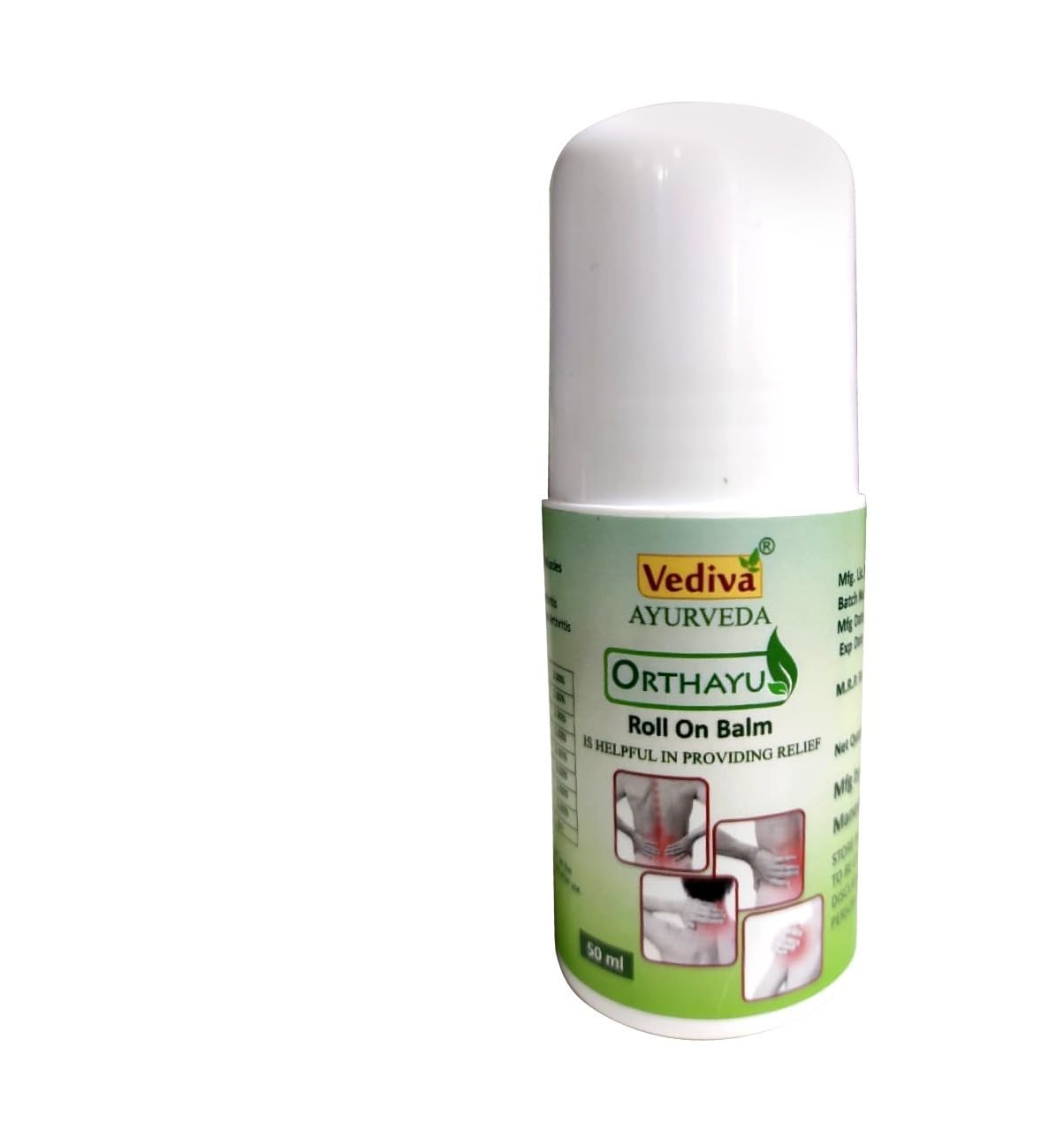 Orthayu Easy Pain Relief Roll-On 50ml Instant Calm & Relaxation Balm | Fast Relief from Stomach Pain, Back, Leg Pain, Muscle Cramps, Sciata Pain, Swelling & Headach Pain