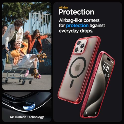 Image of Spigen for iPhone 15 Pro Max Case, Ultra Hybrid MagFit [Anti-Yellowing] [Compatible with Magsafe] - Deep Red