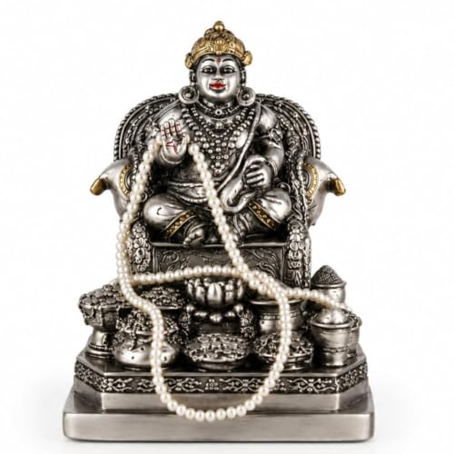Image of The Spiritual Living Resin Kuber Ji Ki Murti | 8 Inch | Kubera Idol | Silver | Kuber Statue for Wealth and Harmony | Home & Office | Vastu | House Warming Gifts |