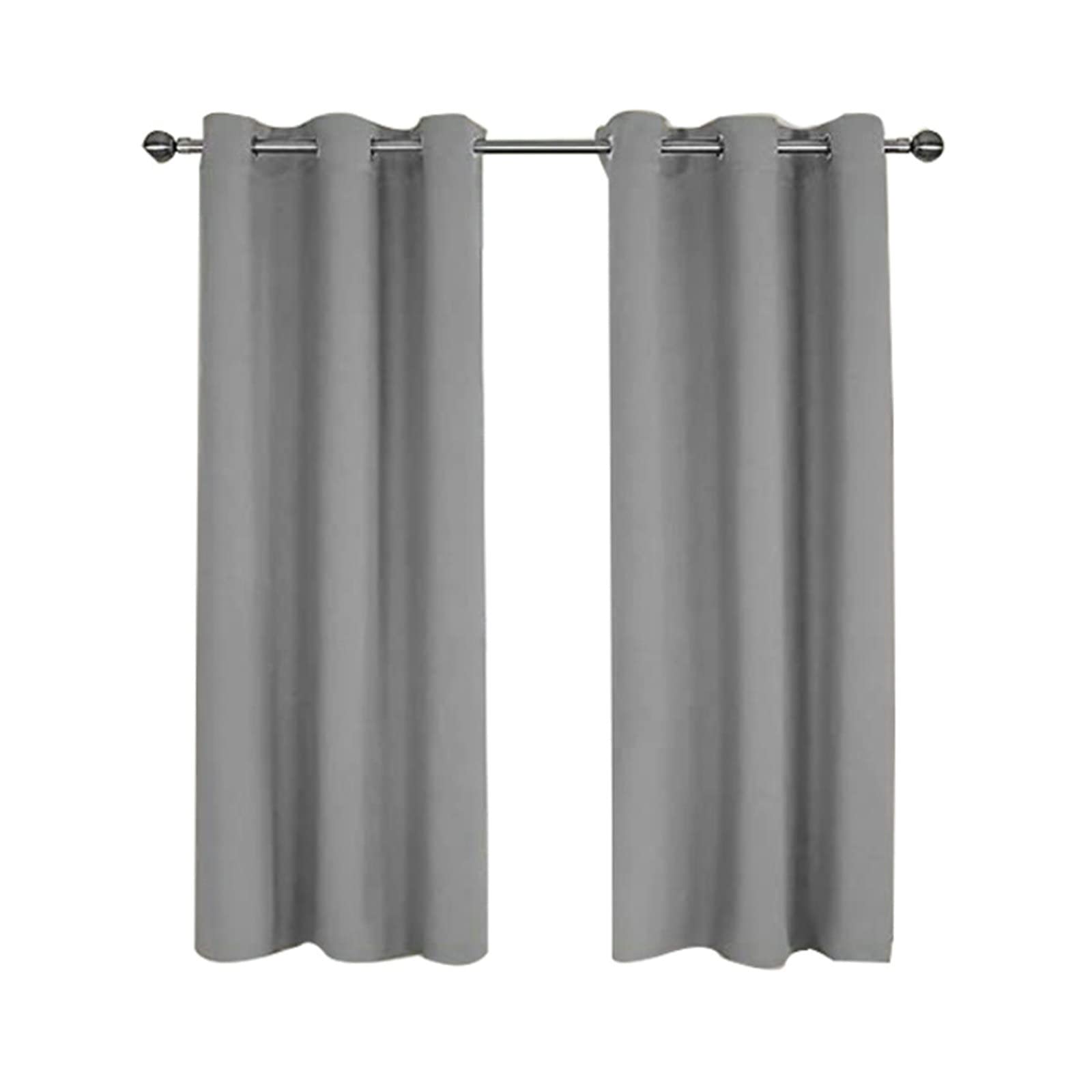 Aeici Zasłona do salonu z łapami, zasłona okienna do salonu 132 x 241 cm izolowane zasłony zaciemniające zestaw 2 sztuk w czystych kolorach przelotki, poliester, szary