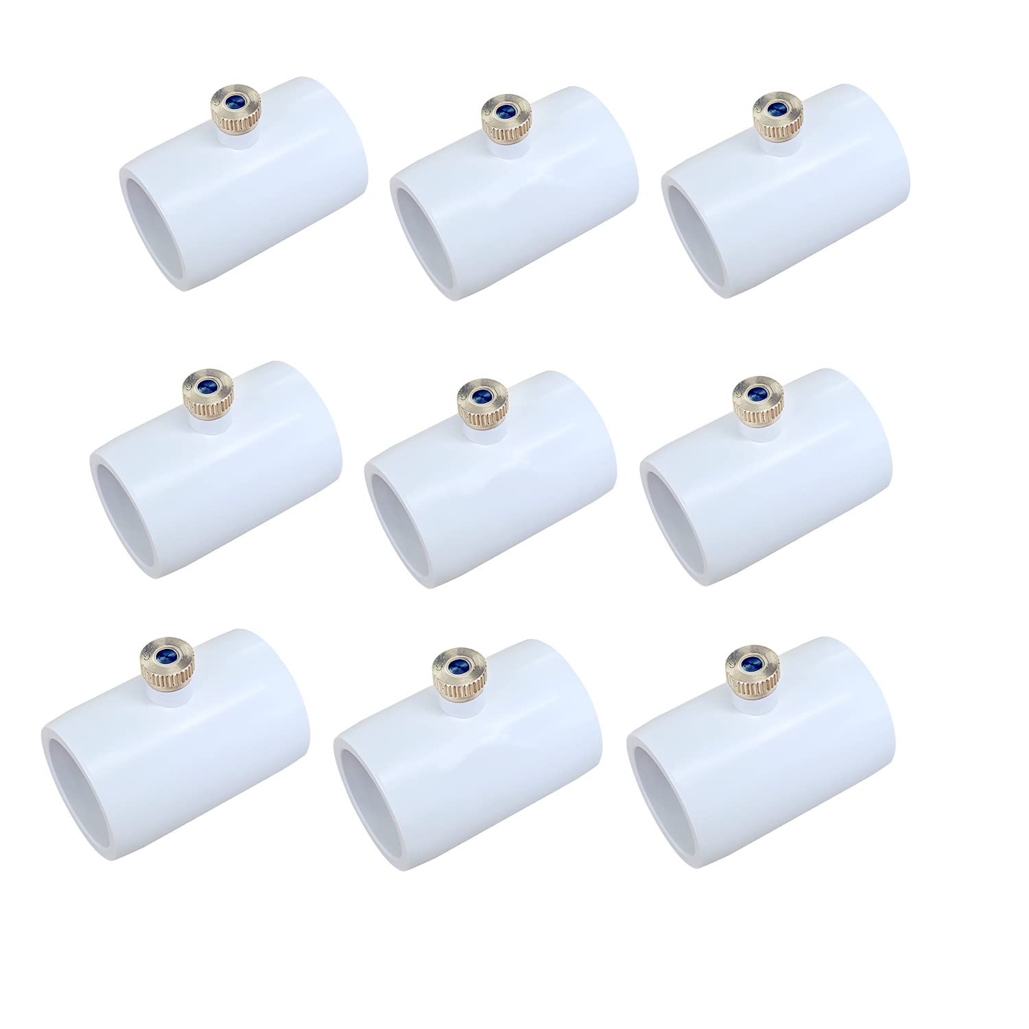 SASONCOBrass Misting Coupling with PVC Pipe, Atomizing Nozzle, 1/2" Inlet/Outlet, Pack of 15