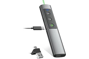 Smartboard Clicker Remote: Type C/USB Dongle Wireless Presenter with Laser Pointer
