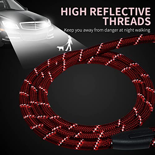 Image of Long Dog Leash for Training 30Ft-Reflective Nylon Rope with Swivel Hook-Recall Agility Lead for Large Small Medium Dogs Outside Walking Hiking-Red