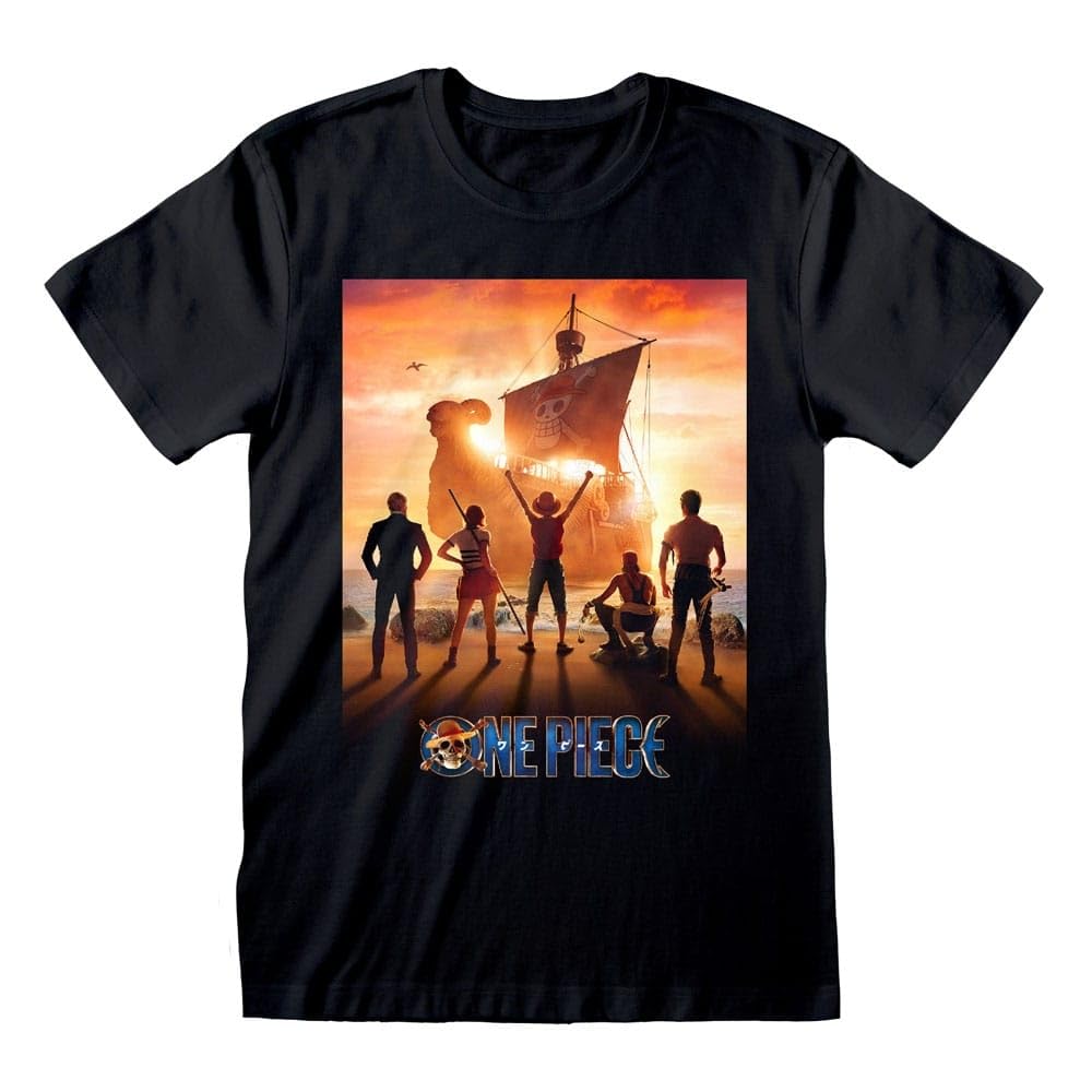 One Piece Key Art Men's T-Shirt Black Anime Fan Merch Movies TV Series, black, L