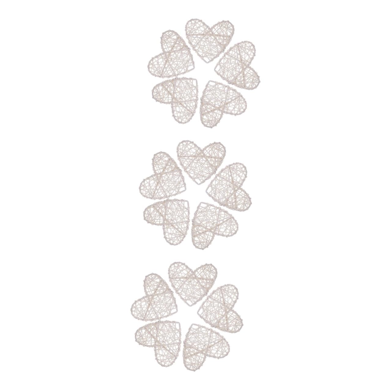 Amosfun 3 Set di Forniture Artigianali in Rattan Cuori in Rattan per Matrimonio Grandi Decorazioni Confezione da 5 Pezzi * 3