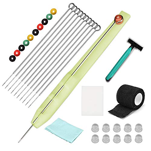 ATOMUS DIY Tattoo Poke Pen Kit with Razor Ink Cups Tattoo Practice Skin 20pcs Tattoo Needles Tattoo Table Bibs Bandage Tattoo Grommets