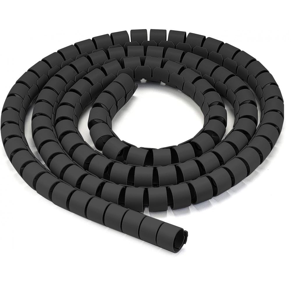 Techly 108767 Guaina Raccoglicavi Diametro 25mm a Spirale 20m Nero Nero