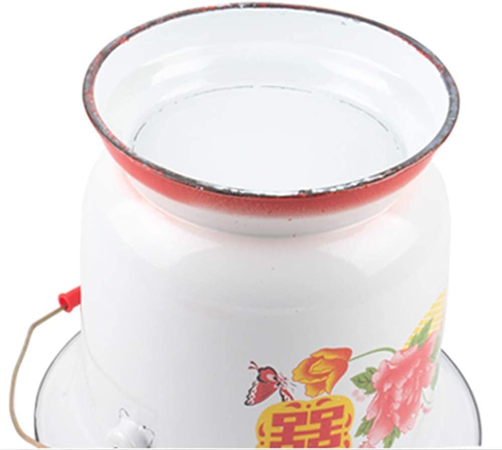 Bed pan, Enamel Bedpans Spittoon,Portable Chamber Pots Potty Urine Buckets with Lid,Universal Night Pot(Red)