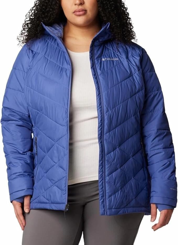 Image of Columbia Women's Omni-Heat Reflective Heavenly Hooded Hiking & Trekking Down Standard Length Jacket