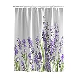 EZON-CH Fabric Waterproof Bathroom Shower Curtain for Bath Room Home Decor,Lavender Flower Pattern...