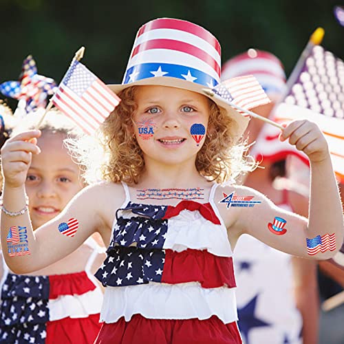 Runloon 10 Sheets 4Th Of July Temporary Tattoos Patriotic Temporary Tattoos Red White And Blue Party Supplies Usa Face Tattoos For Usa Party Favors Decorations Patriotic Party Independence Day Party #TOP1