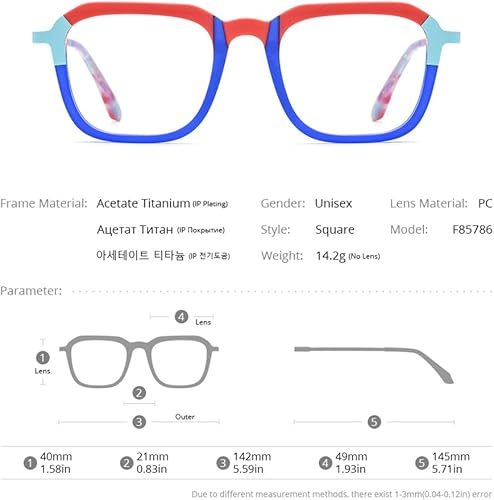 Miniatura 5 de FONEX Acetato Titanio Gafas Marco Hombres Gafas Cuadradas Mujeres Gafas Ópticas Vintage F85786