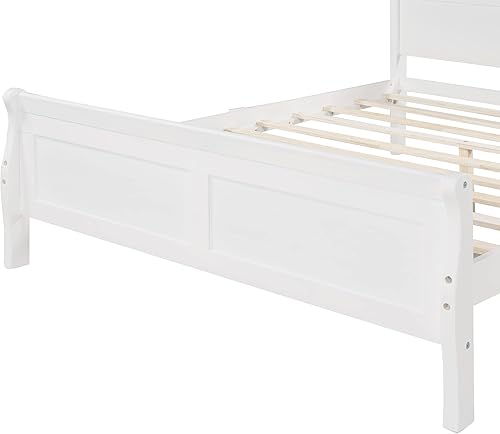 Miniatura 8 de Harper & Bright Designs Base de cama de madera tamaño Queen con cabecero y estribo, cama de plataforma tamaño Queen con soporte de listones de