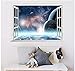 Produktbild Weltraum Planeten Wandaufkleber 3D Gefälschte Wirkung Fenster Landschaft Wandtattoos Für Wohnzimmer Schlafzimmer Wohnkultur Wandbild Poster