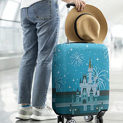 Luggage Covers for Suitcase Fashion Castle Firework Suitcase Cover Baggage Covers Fit 25-28 Inch Luggage2