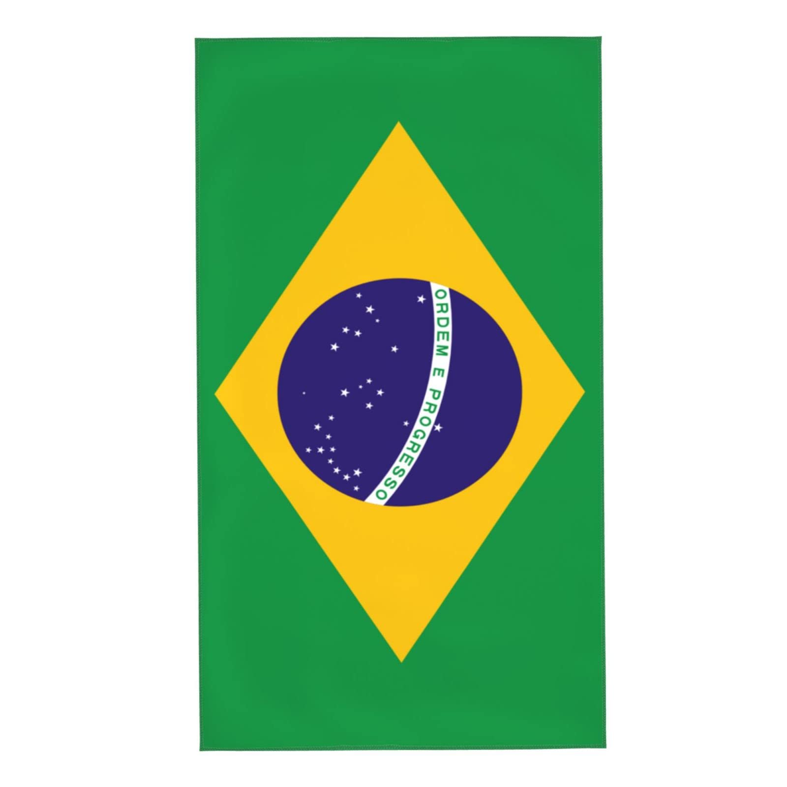AOOEDM Brazil Flag Towel 27.5x16 Inches Absorbent Hand Towel Superfine Fiber Bathroom Washcloth