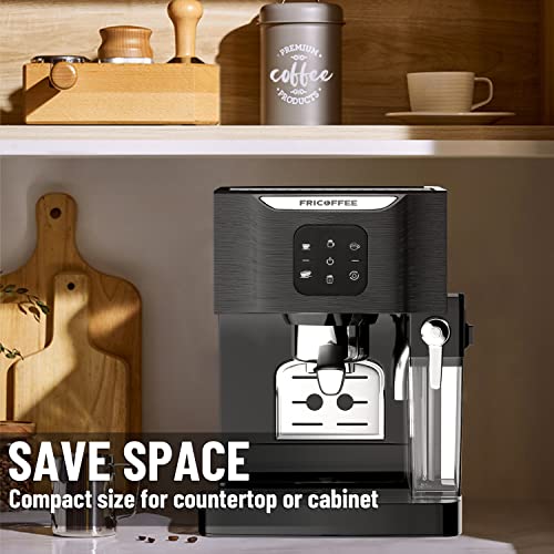Fricoffee Espresso Machine With Milk Frother, 20 Bar Semi-Automatic Pump Espresso Machine, All-In-One Steam Espresso Machines For Coffee Lovers, Mother's Day Gift #TOP4