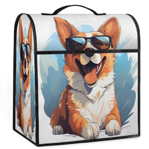 Coffee Maker Cover Dog Cute Kitchen Appliance Covers Small Appliance Covers Blender Cover Juicer Cover Dust Covers for Kitchen Appliances with Top Handle and Pockets,Washable,C296