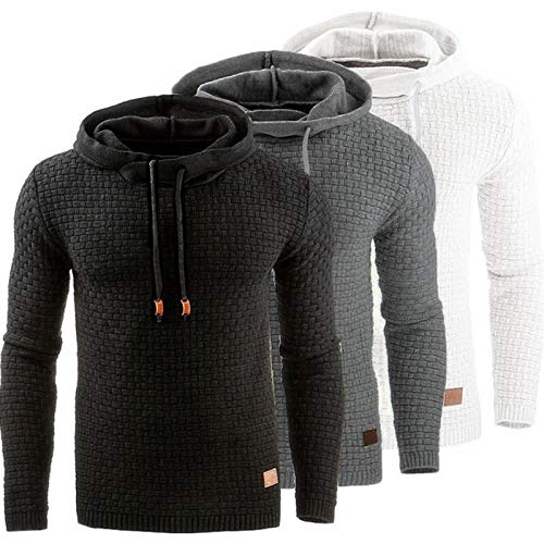 RSTJBH Suéter masculino de malha quente outono inverno pulôver casual com capuz pulôver masculino al
