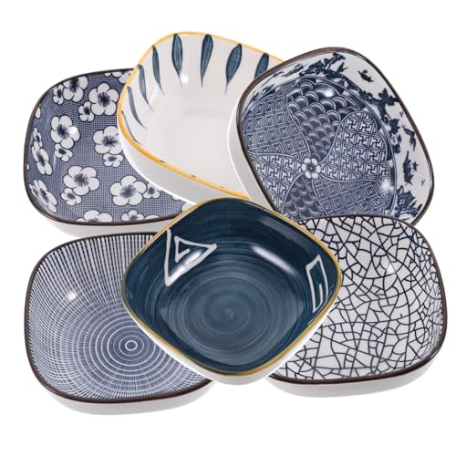 Holibanna 6 Cuencos Para Condimentos Redondos Para Aperitivos Salsas Gres Kétchup Bandejas Frías Para Fiestas Esmaltados Tazas De Cerámica