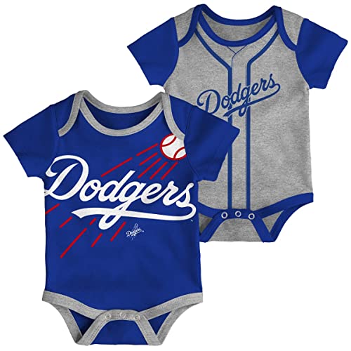 Outerstuff MLB Newborn & Infants 0-24 Months 2 Piece Team Graphic Onesie Creeper Bodysuit Romper Set (6/9 Months, Los Angeles Dodgers)