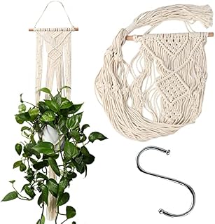 Macrame Plant Hangers Flower Pot Hanger Basket Boho Decorative Wall Hanging Planters Handmade Cotton Rope Hanging Plant Pot Indoor Outdoor