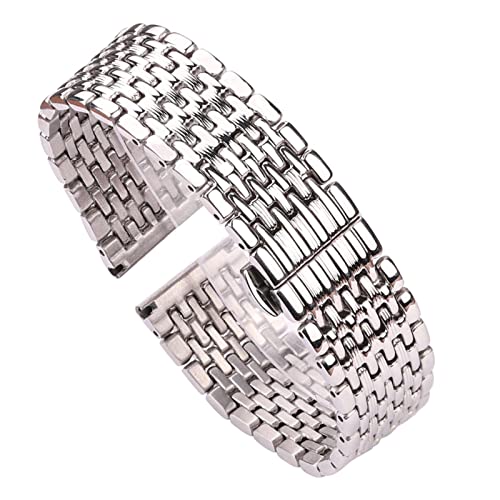 Bracelet de montre 18 mm en acier argenté pour éviter l'usure