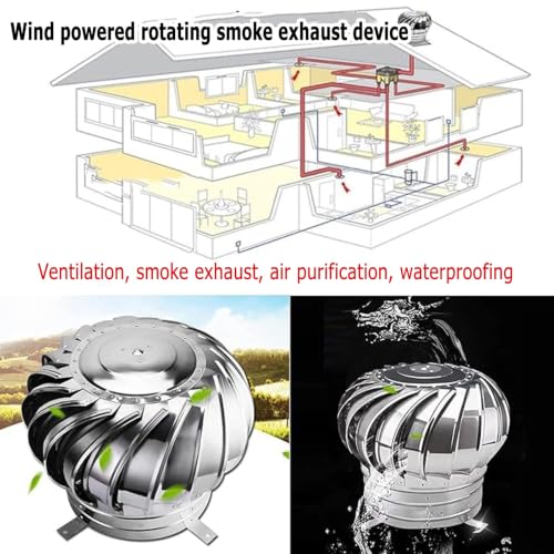 Extractor de techo de 200mm con ventilación silenciosa y resistente al viento 4