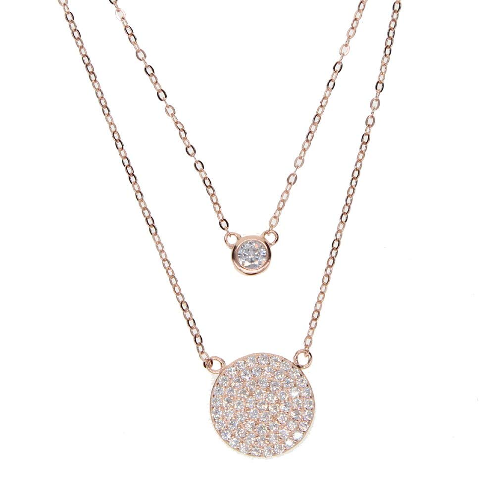 Collier 925 double pendentif argent anti-ternissement pour look sans effort