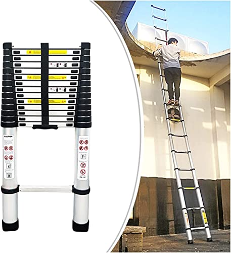 Escalera telescópica de 8 m/ 7 m/ 6,2 m/ 5 m/ 4 m/ 3,8 m/ 2 m/ 1 m, escaleras telescópicas de extensión de Aluminio para el hogar, en la azotea, RV, ático, Exterior, Uso Interior, Carga 150 kg