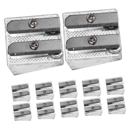 OSALADI 12 Piezas Sacapuntas De Aleación De Aluminio. Manual De Sacapuntas Suministros Escolares Sacapuntas Para Aula Escuela Afiladores De Lápiz Plata
