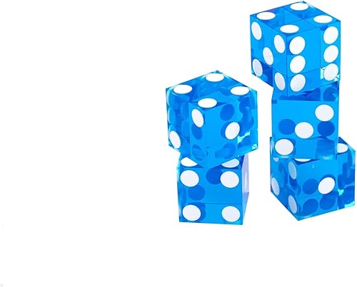 Miniatura 4 de Juego de 5 dados de casino de grado AAA de 0.73 pulgadas con bordes de navaja para juegos de rol, apilamiento de dados, juegos de dados Yahtzee (5